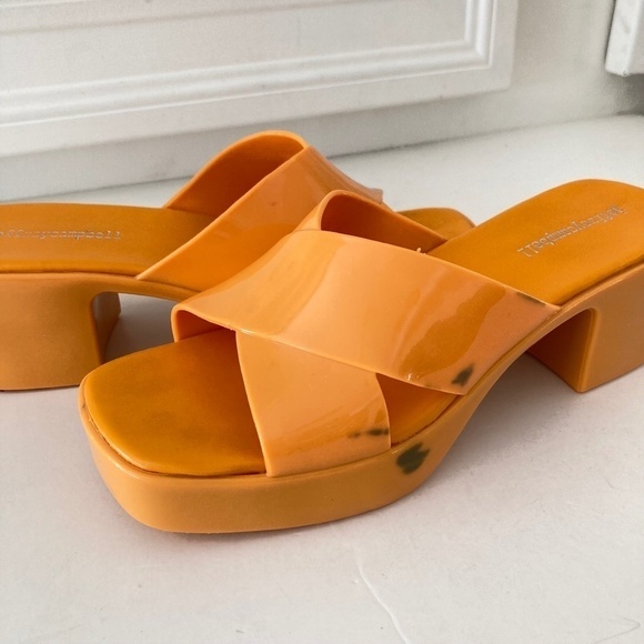 NWOT Jeffery Campbell Free People Vacay Vibes Platform Orange Sandals Sz 8/39 - Picture 2 of 12